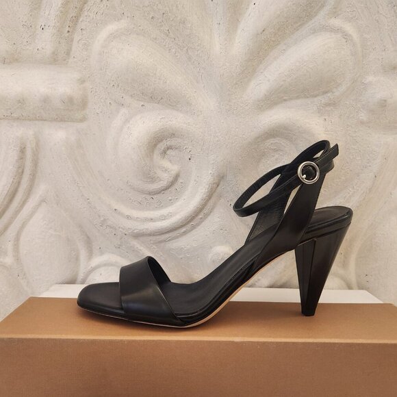 VIA SPIGA Black V-Ria Black Leather Heeled Sandals. NIB. Size 6.5 - Picture 2 of 11